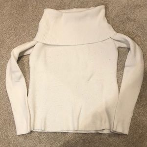 White Off the Shoulder Sweater
